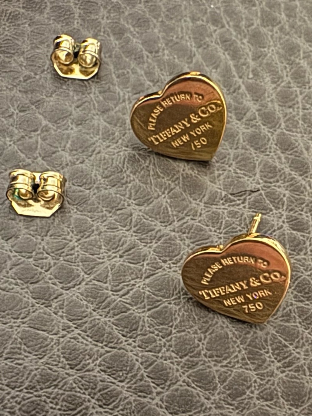 Tiffany & Co. 18K Yellow Gold Return Mini Heart Stud Earrings